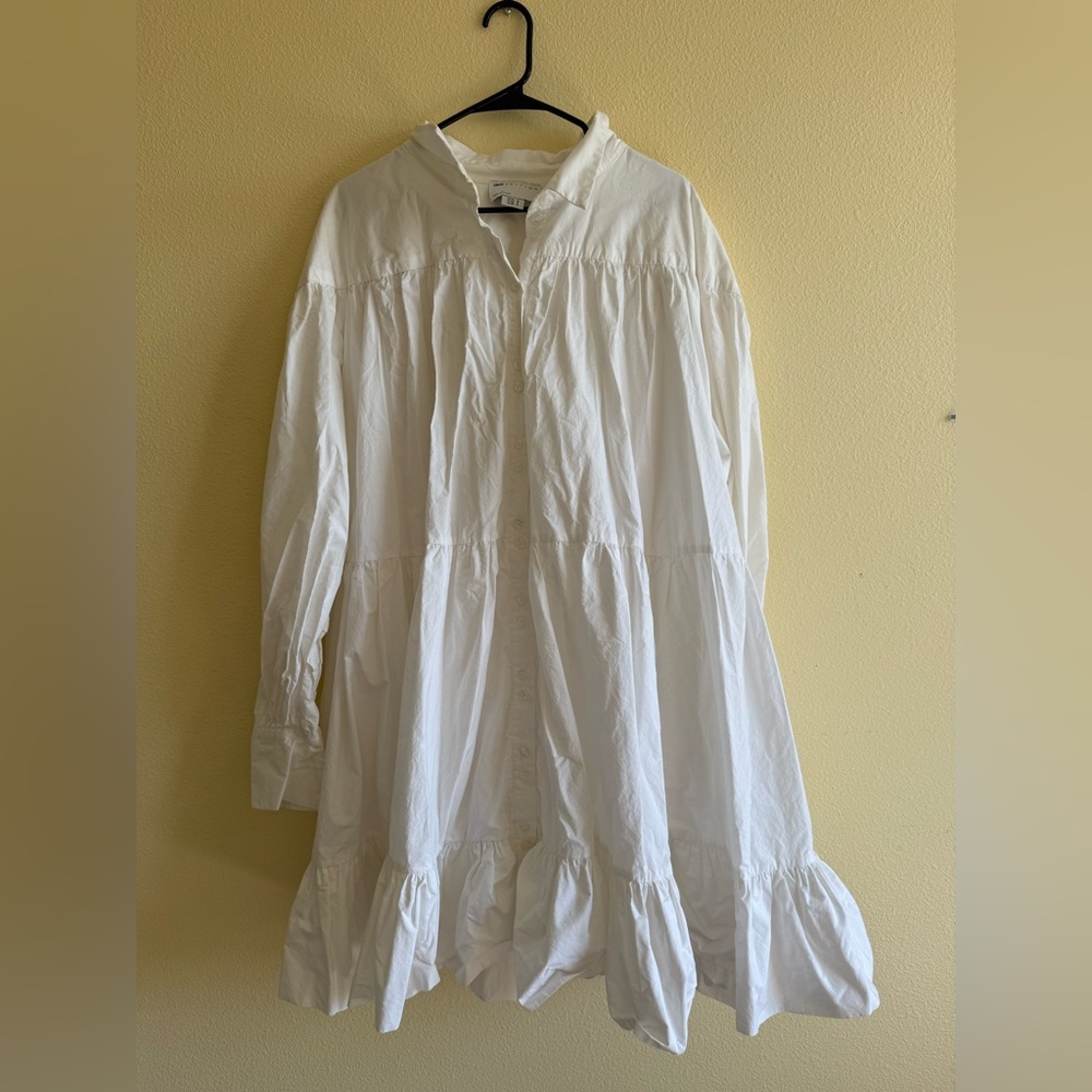 Asos edition tired ruffle shirt dress